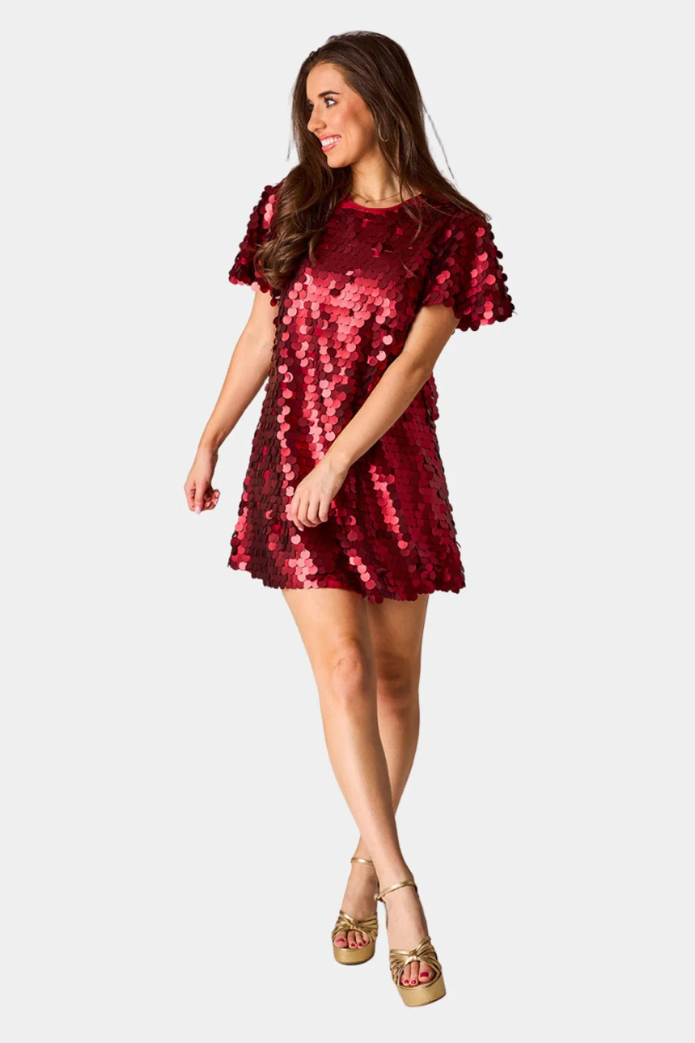 BuddyLove | Elliot Sequin Short Dress | Red Hot | BuddyLove