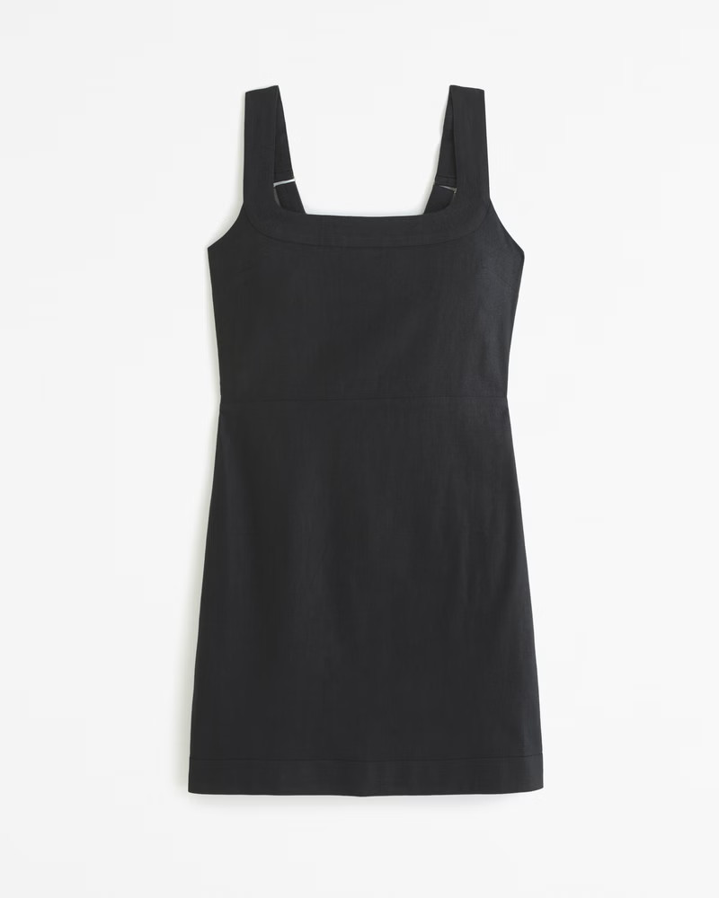 Linen-Blend Wide Strap Mini Dress | Abercrombie & Fitch (US)