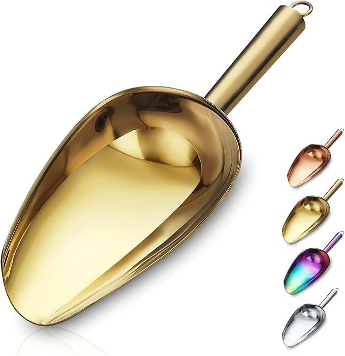 Berglander Stainless Steel Gold Ice Scoop 6 OZ, Titanium Golden Plating Metal Ice Scooper For Ice... | Amazon (US)