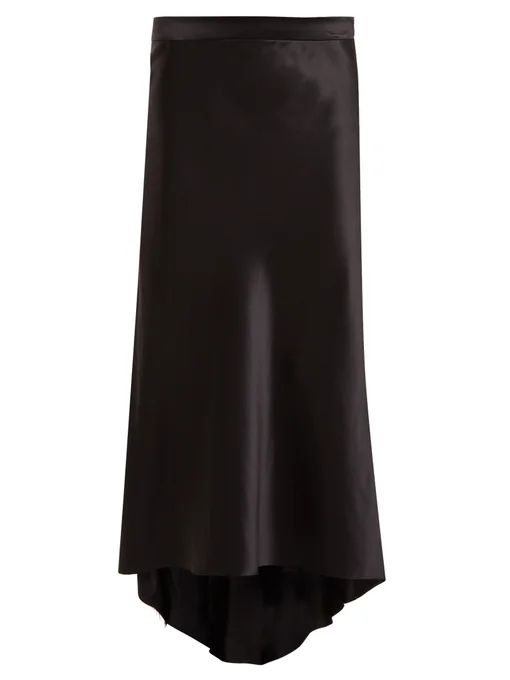 Bias godet silk satin slip midi skirt | Raey | Matches (UK)