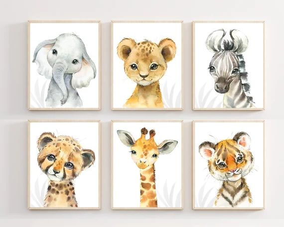 Safari Baby Animal Prints  Safari Animal Prints  Watercolor | Etsy | Etsy (US)