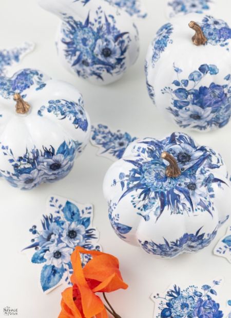 Faux blue and white porcelain pumpkins. 

Easy fall decor, fall decorations, chinoiserie, blue and white porcelain, high-end fall decor, pumpkin decorations 

#LTKSeasonal #LTKhome #LTKunder50