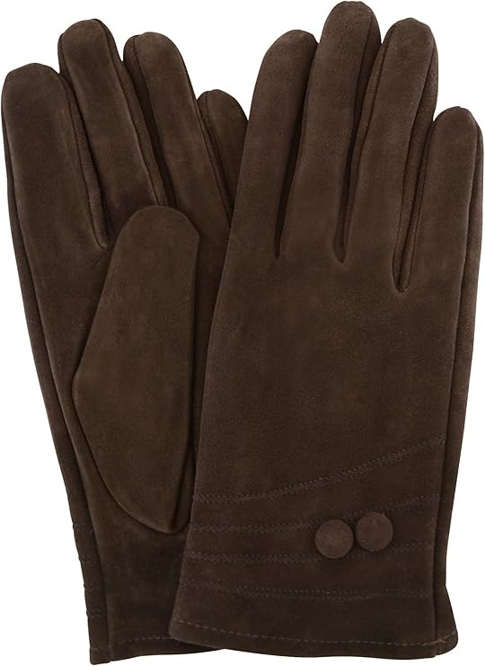 Ladies Suede Gloves with Fleece Lining and Two Button Design | Amazon (US)