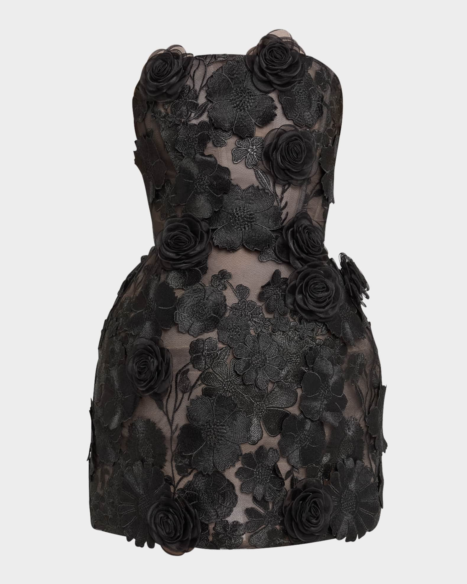 Jasmine Maraya Embroidered Corset Mini Dress | Neiman Marcus