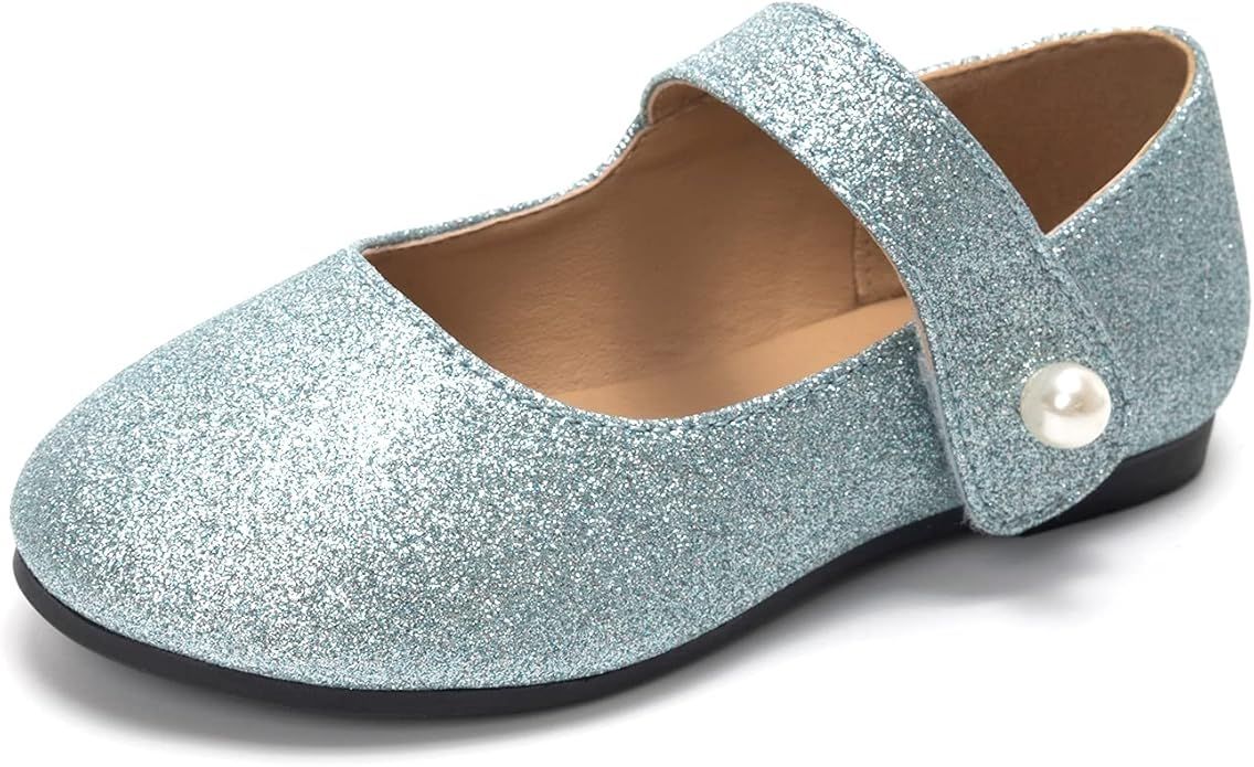 FUNKYMONKEY Toddler/Little Girl Mary Jane Dress Shoes Casual Slip on Ballet Flat | Amazon (US)