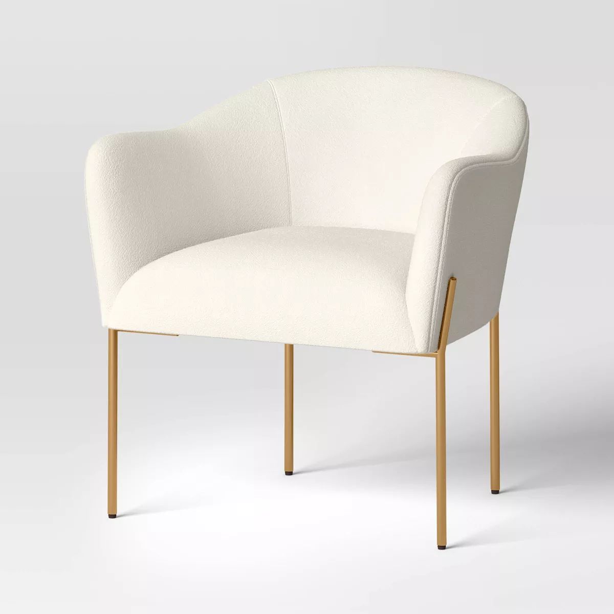 Gladden Rounded Back Anywhere Chair Cream Boucle/Brass - Threshold™: Modern Accent, Foam-Cushio... | Target