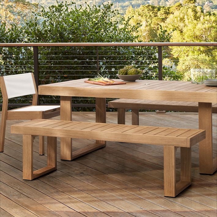 Portside Outdoor Dining Bench | West Elm (US)