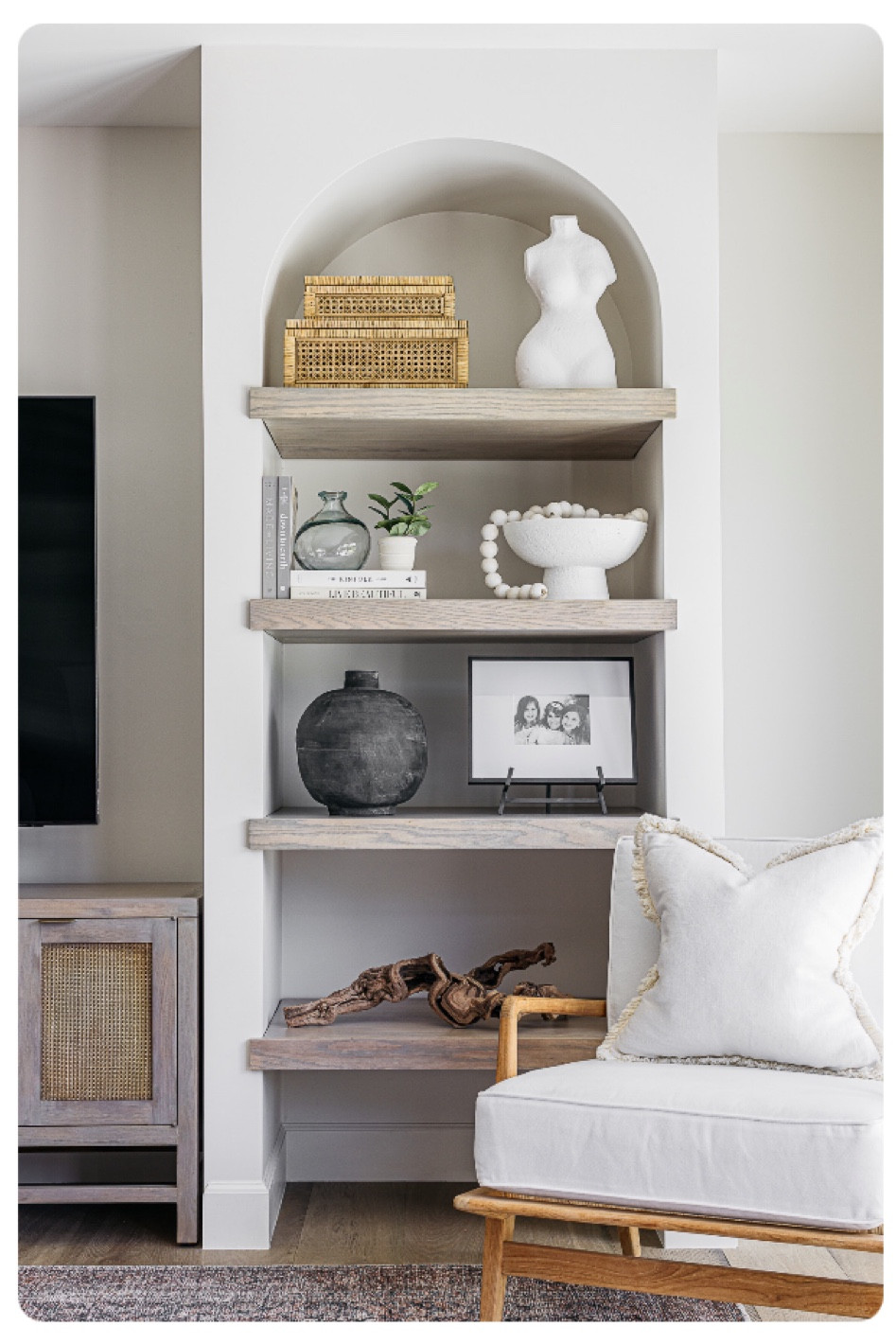 Shelf Styling, Shelf Decor, Home Decor, Shelfie, Accent Chair, Transitional Decor

#LTKstyletip #LTKSeasonal #LTKhome