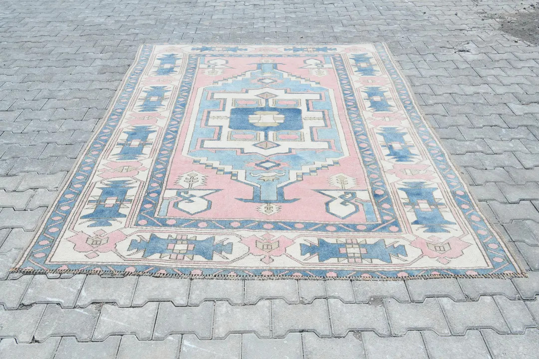 Oushak Area Rug, Vintage Turkish Rug, Neutral Rug, Wool Rug, Soft Rug, Kids Rug, Wool Vintage Rug... | Etsy (US)