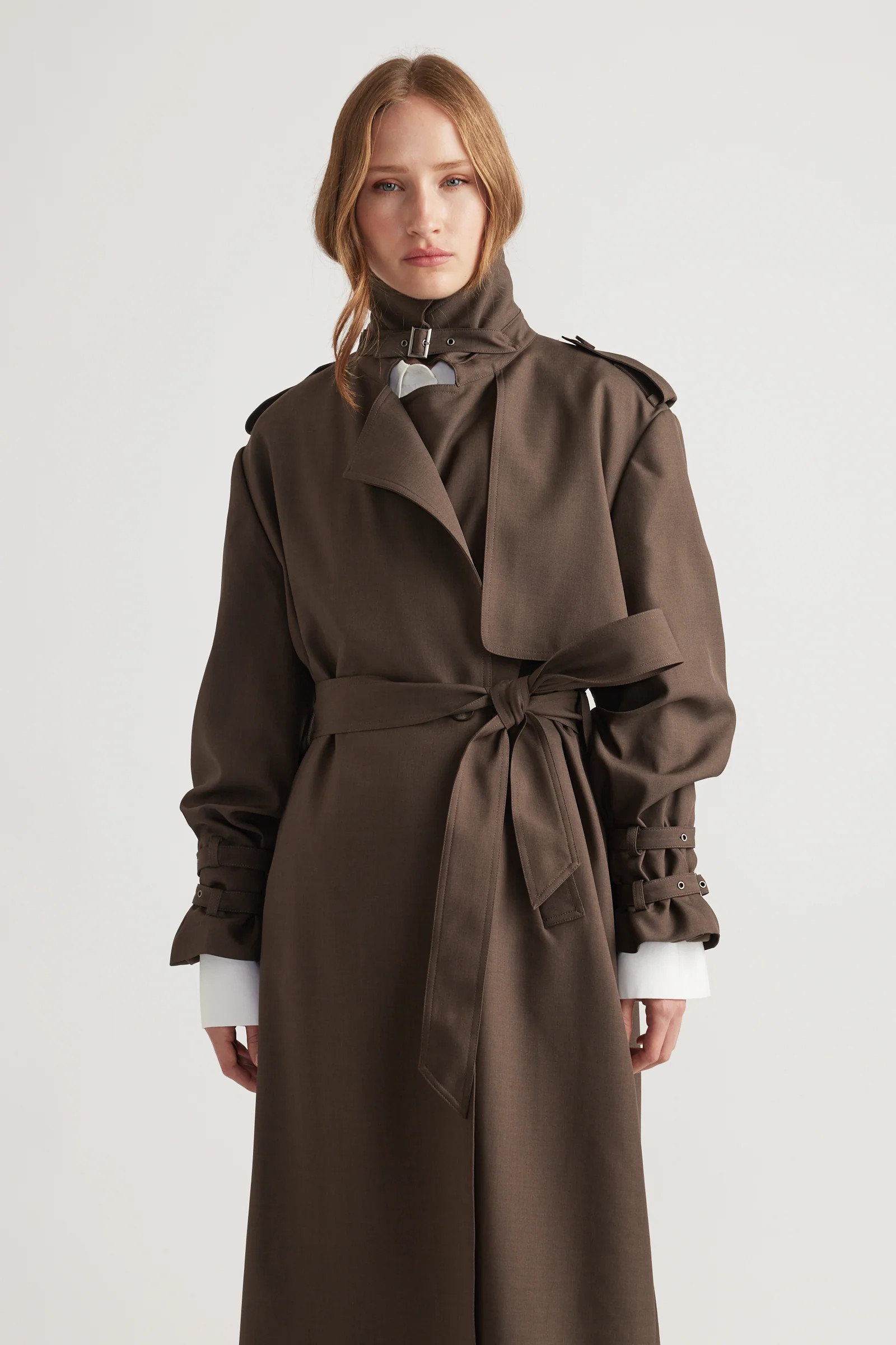 Esther Trench Coat - Deep Taupe | DECJUBA