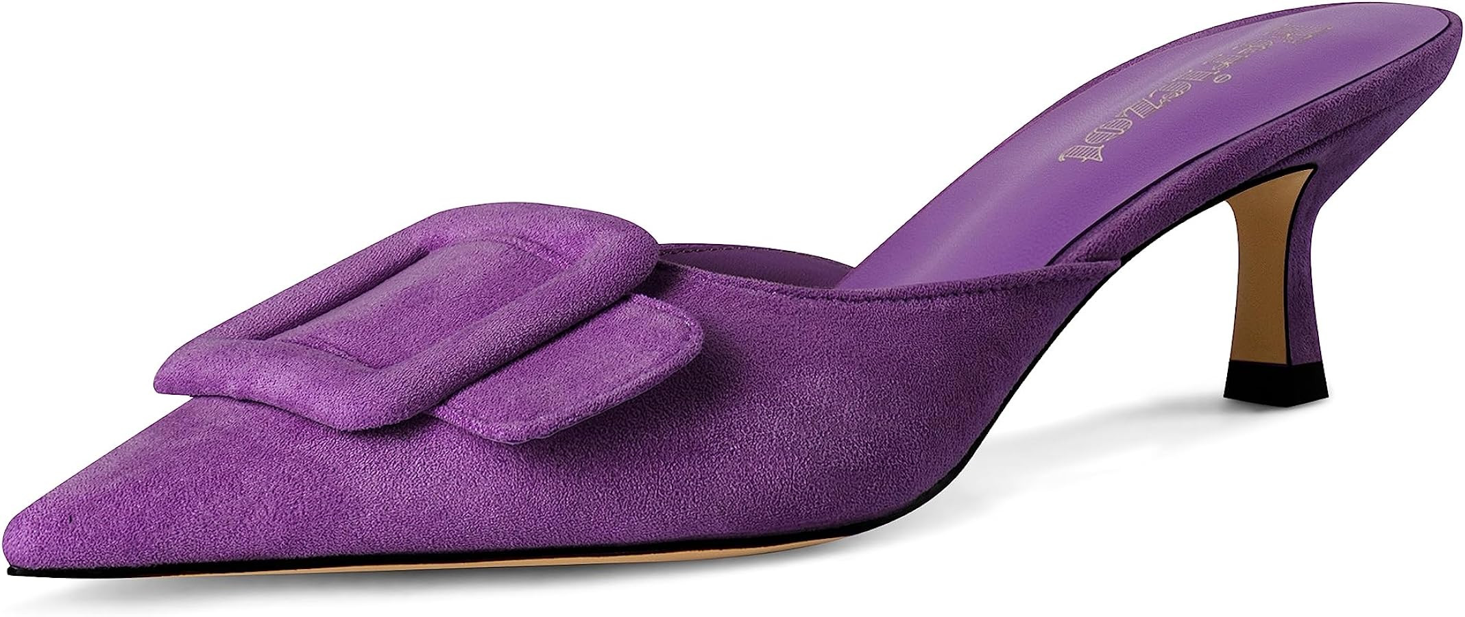 Fericzot Mules for Women,Slingback Buckle Pumps Pointed Toe slippers Kitten Heels Shoes Slides Ba... | Amazon (US)