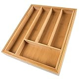 Bamboo Expandable Utensil Drawer Organizer – Flatware, Utensil, Cutlery Kitchen Divider by Lavish Ho | Amazon (US)