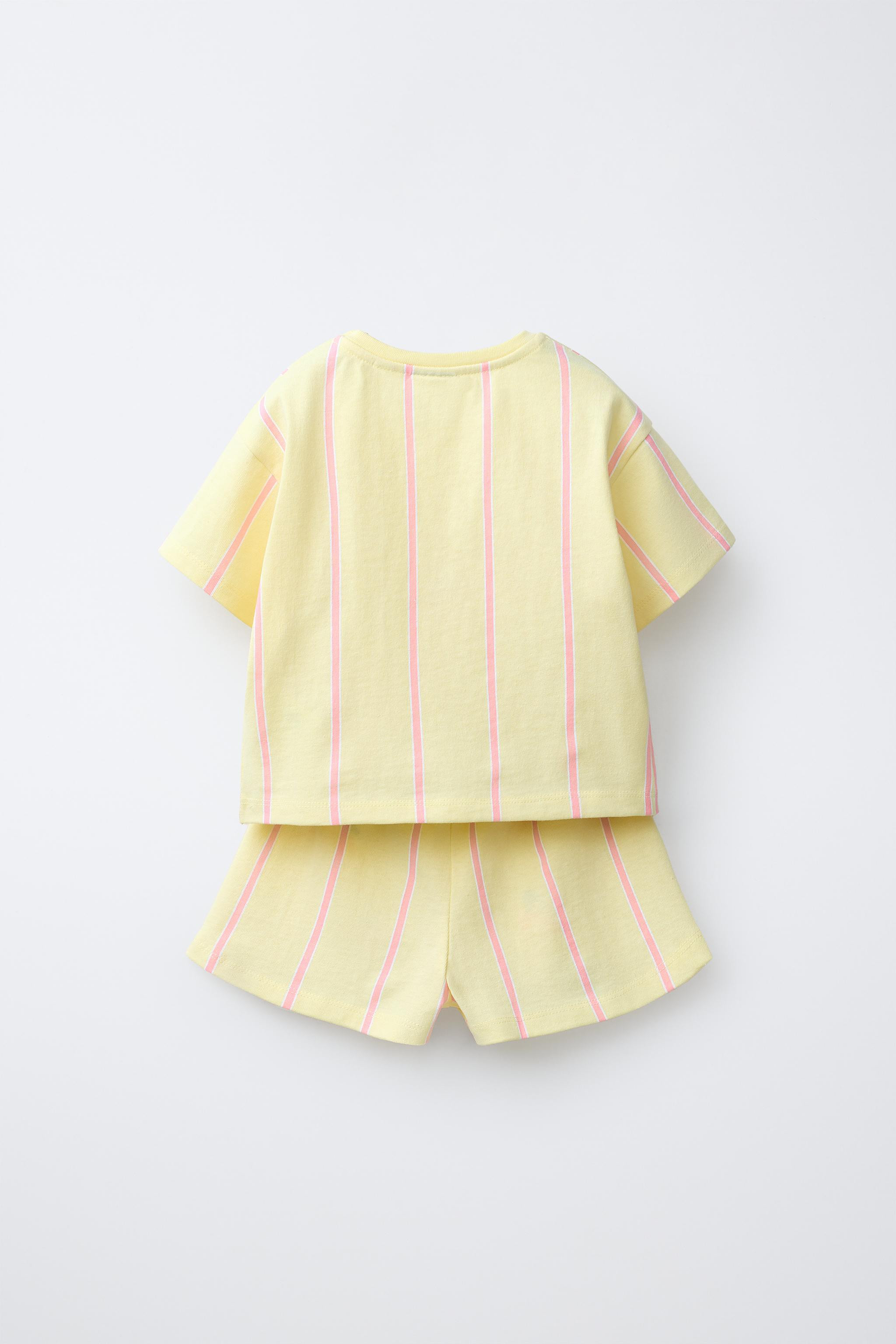 EMBROIDERED FRUIT STRIPED T-SHIRT AND BERMUDA SET | Zara US