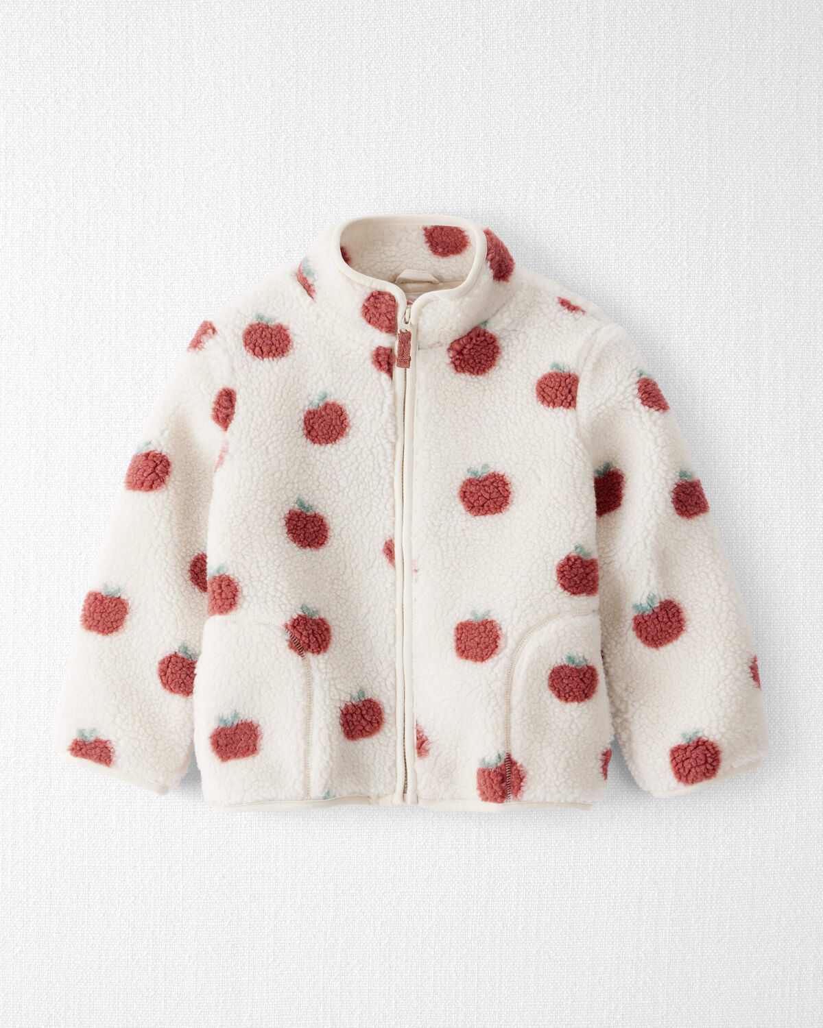 Toddler Recycled Sherpa Jacket in Apple Print | Carter's Inc