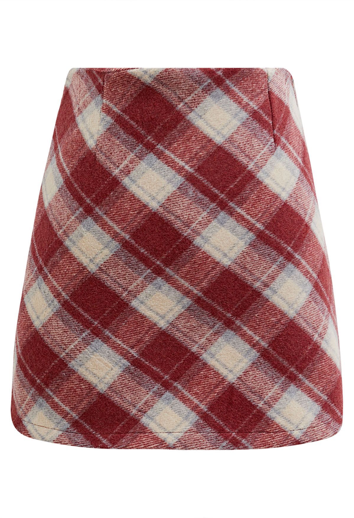 Iconic Plaid Pattern Mini Bud Skirt in Red | Chicwish