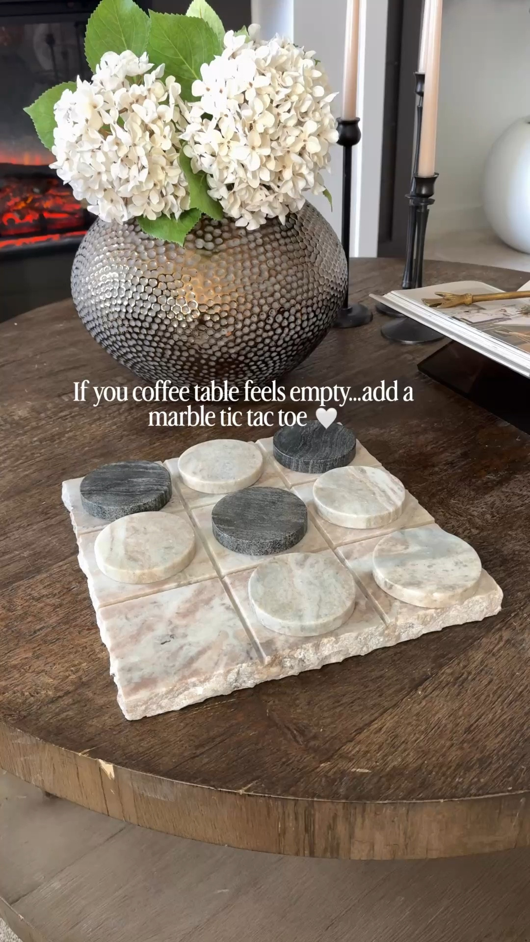 This marble tic tac toe has been a game changer on our coffee table #coffeetable #gameset #homedecor 

#LTKOver40 #LTKU #LTKHome