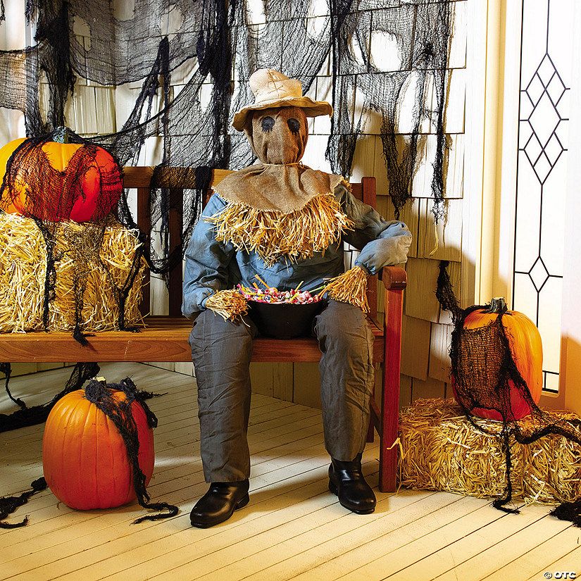 54" Animated Sitting Scarecrow Halloween Decoration | Oriental Trading Company