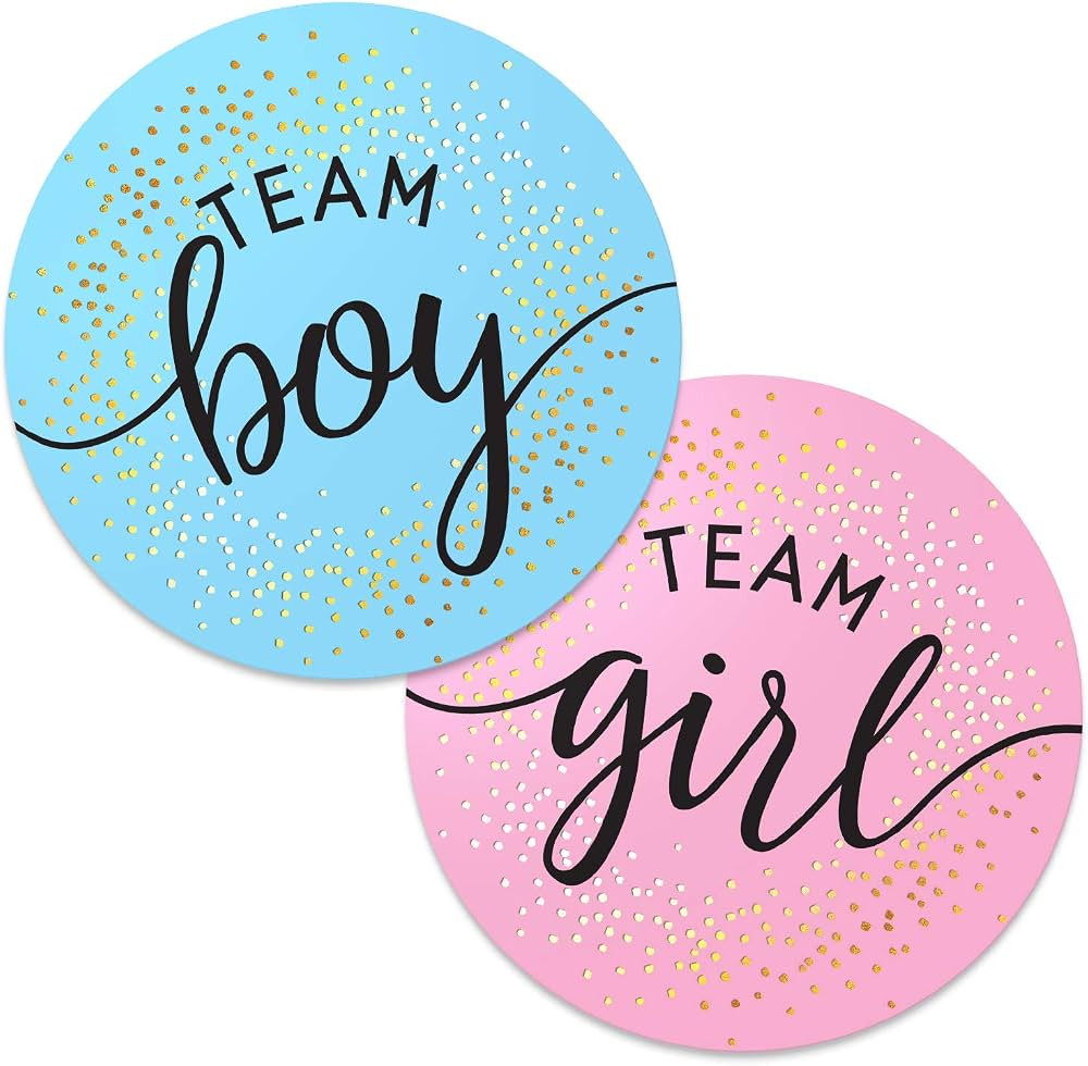 2.25” Gender Reveal Stickers for Party Invitations and Voting Games (80 Count) - Team Boy and T... | Amazon (US)