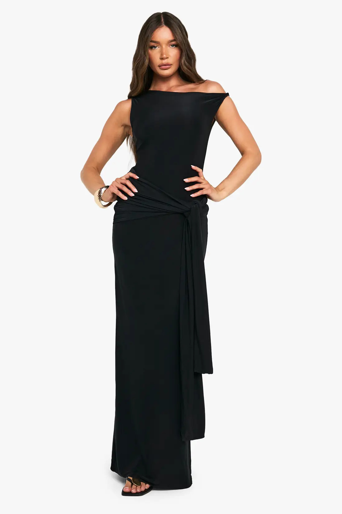 Slinky Twist Detail Maxi Dress | boohoo (US & Canada)