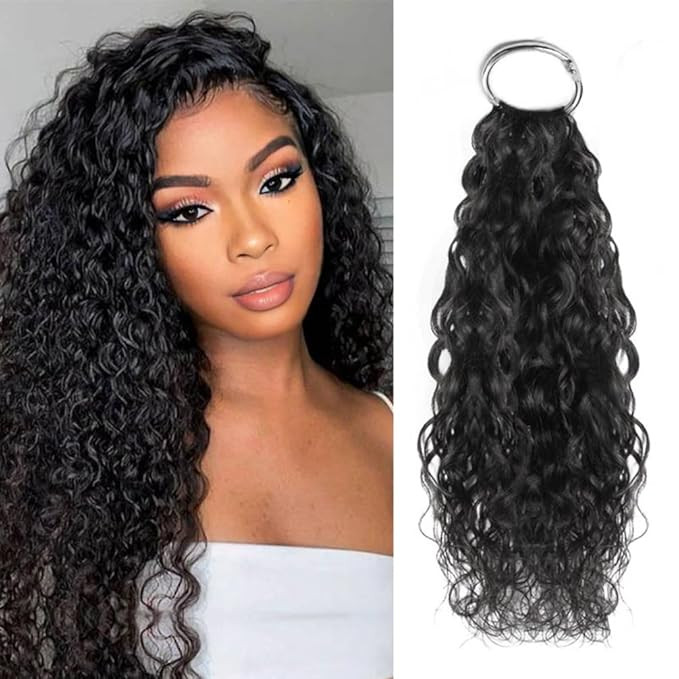 QVR Pro Pre Separated Water Wave Feather Crochet Human Hair Bulk Pre Looped and Lightweight Knotl... | Amazon (US)