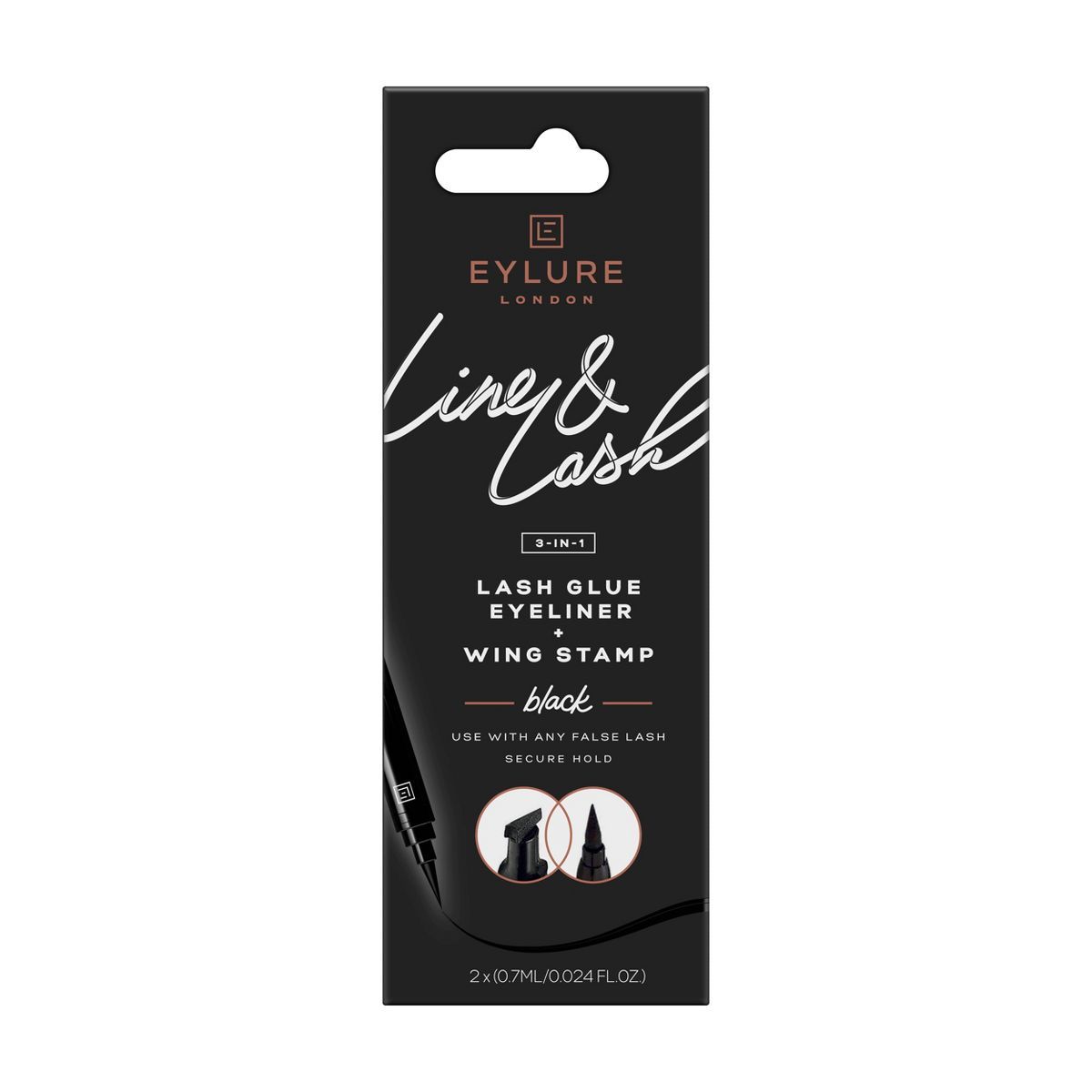 Eylure Line & Lash 3-in-1 Lash Glue Eyeliner and Wing Stamp - Black - 1pc | Target