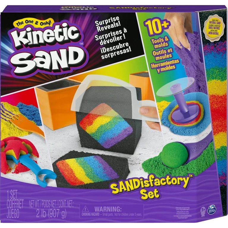 Kinetic Sand Sandisfactory Set with 2lbs of Colored Kinetic Sand | Walmart (US)