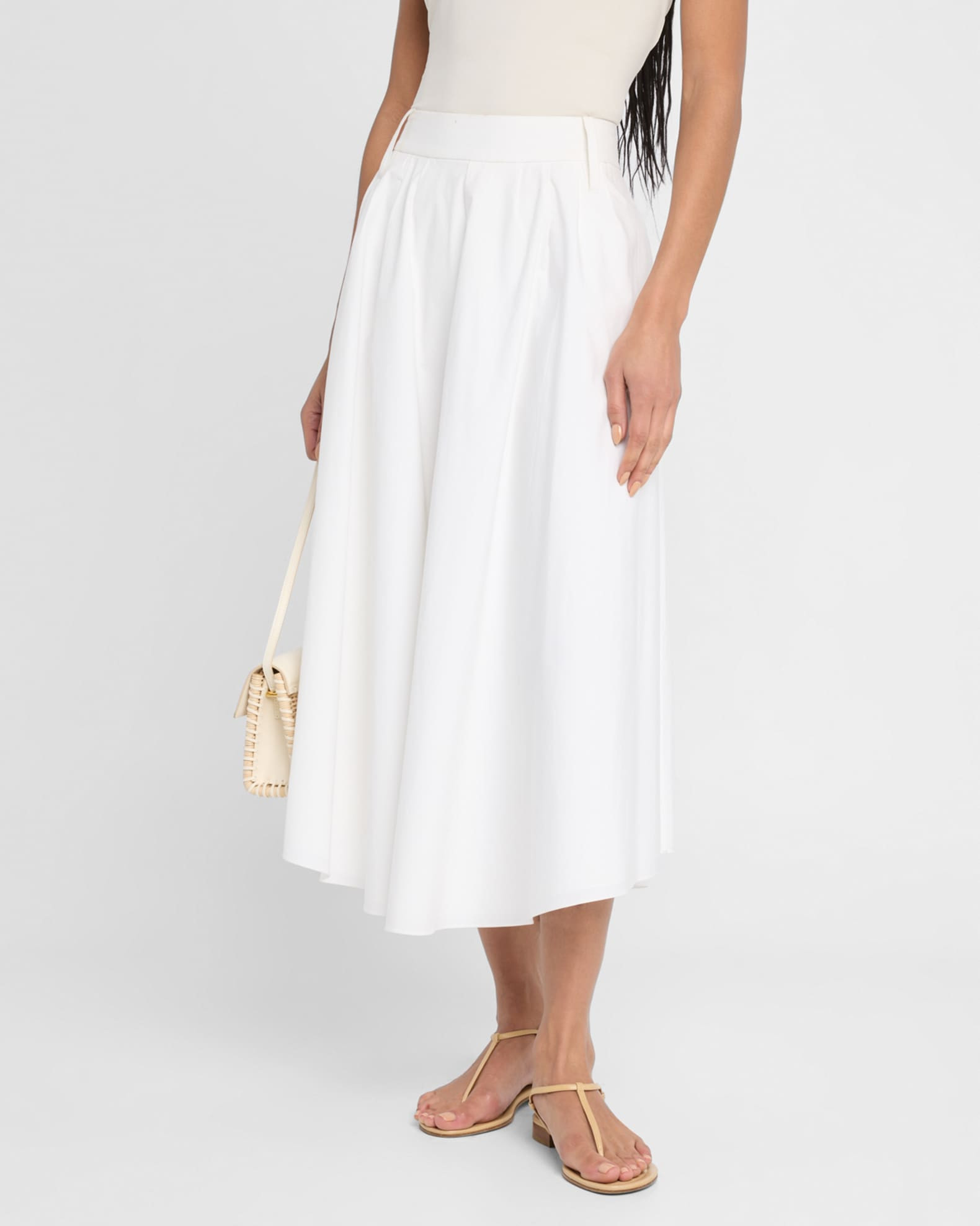 Poplin Power Midi Skirt | Neiman Marcus