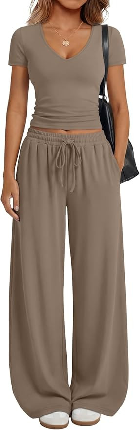 Trendy Queen 2 Piece Lounge Sets for Women Summer Outfits 2026 Fashion Two Piece Loungewear Sprin... | Amazon (US)