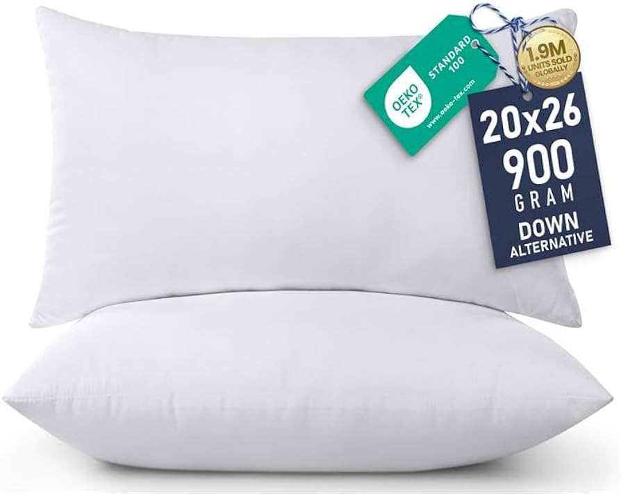 Utopia Bedding 20x26 Pillow Inserts, Set of 2, White – Indoor Decorative Throw Pillows for Bed,... | Amazon (US)
