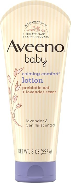 Aveeno Baby Calming Comfort Moisturizing Lotion with Relaxing Lavender & Vanilla Scents, Non-Grea... | Amazon (US)