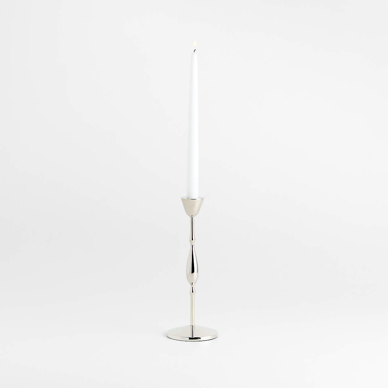 Beaded Small Polished Brass Finish Metal Taper Holder 10.5" + Reviews | Crate & Barrel | Crate & Barrel