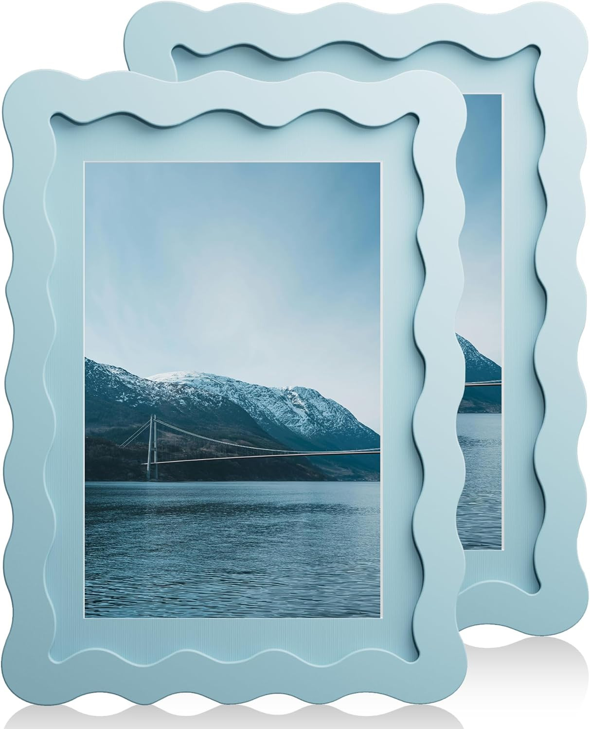 Amazon.com - Chrspk 5x7 Wavy Picture Frame With Mat For 4x6, Wavy Edge Wooden Picture Frame with ... | Amazon (US)