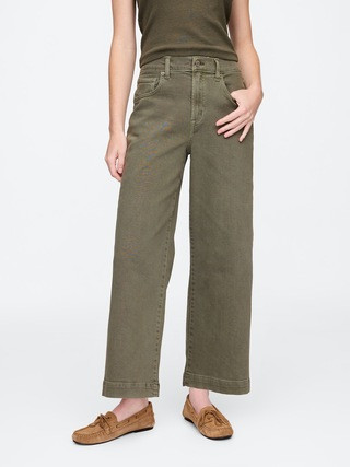 High Rise Wide-Leg Crop Jeans | Gap Factory