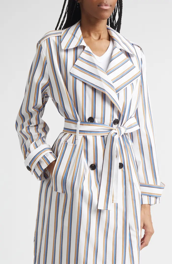 Yoshi Stripe Cotton Blend Trench Coat | Nordstrom