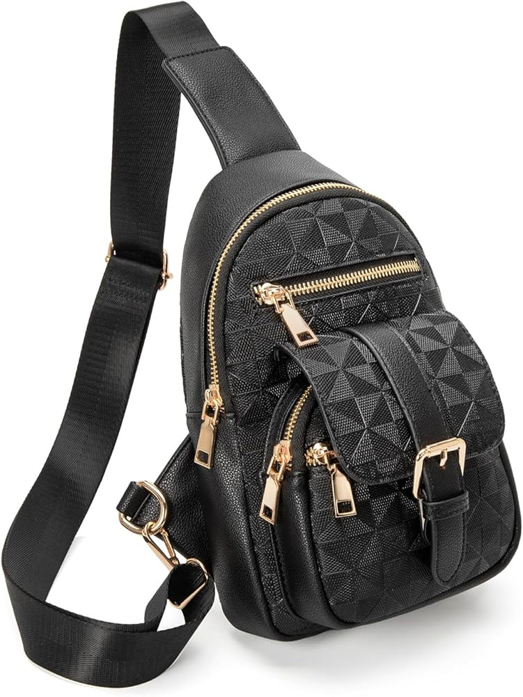 Fanny Pack Crossbody Bags for Women, Sling Bag for Women Small Belt Chest Bum Bag Checkered fanny... | Amazon (US)