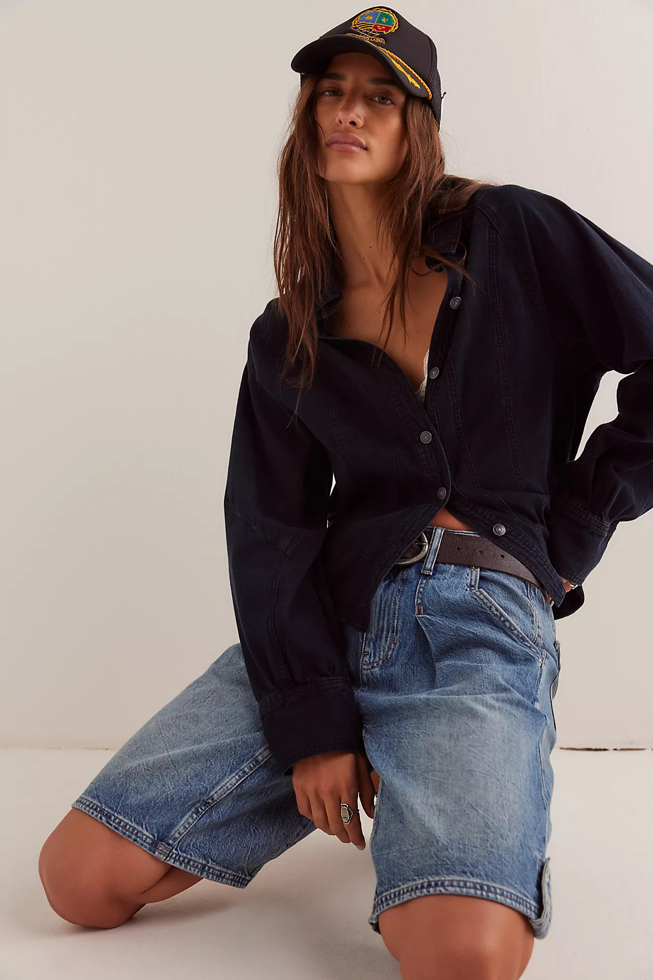 We The Free Rue Denim Long Shorts | Free People (Global - UK&FR Excluded)