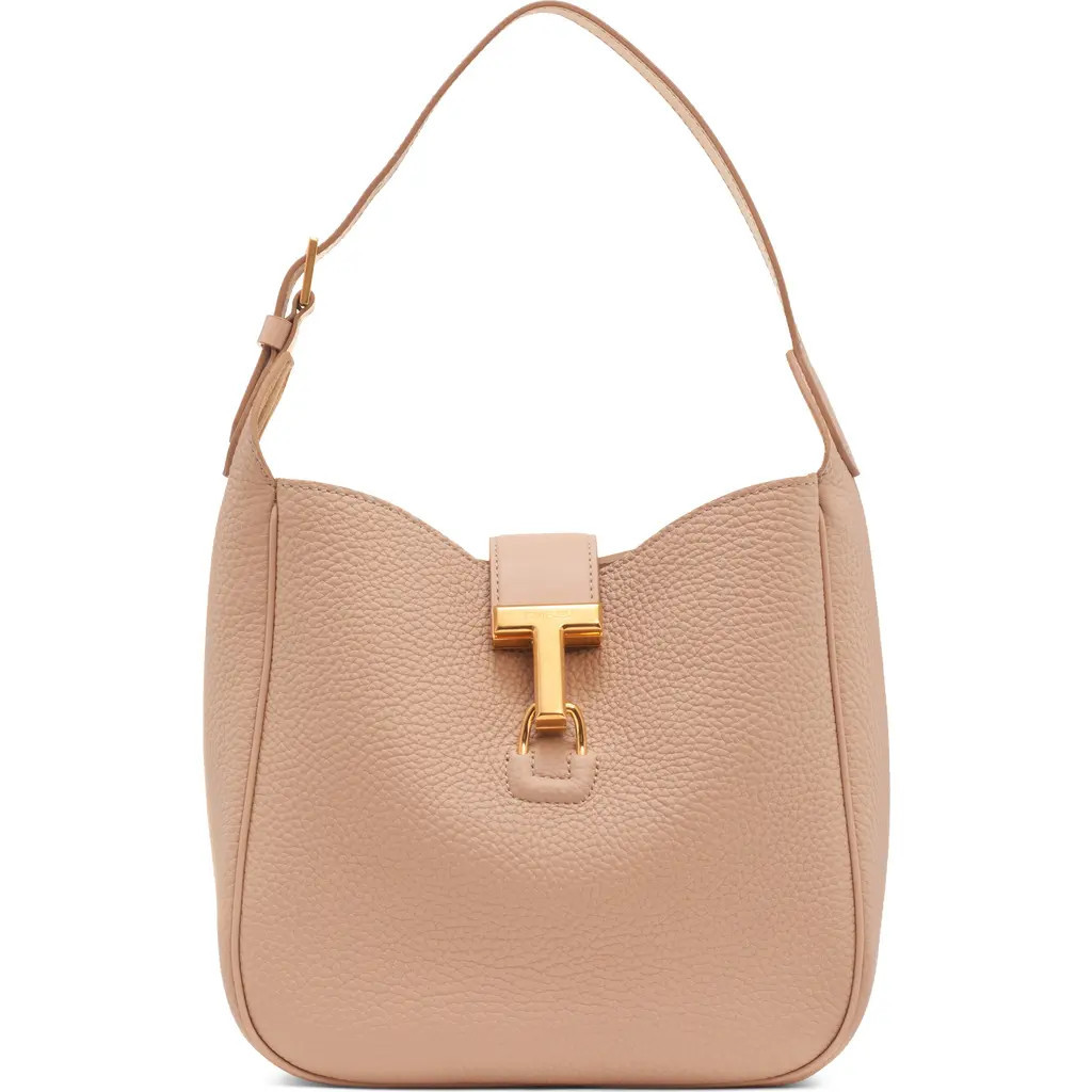TOM FORD Small Monarch Leather Hobo Bag in 1J013 Light Beige at Nordstrom | Nordstrom