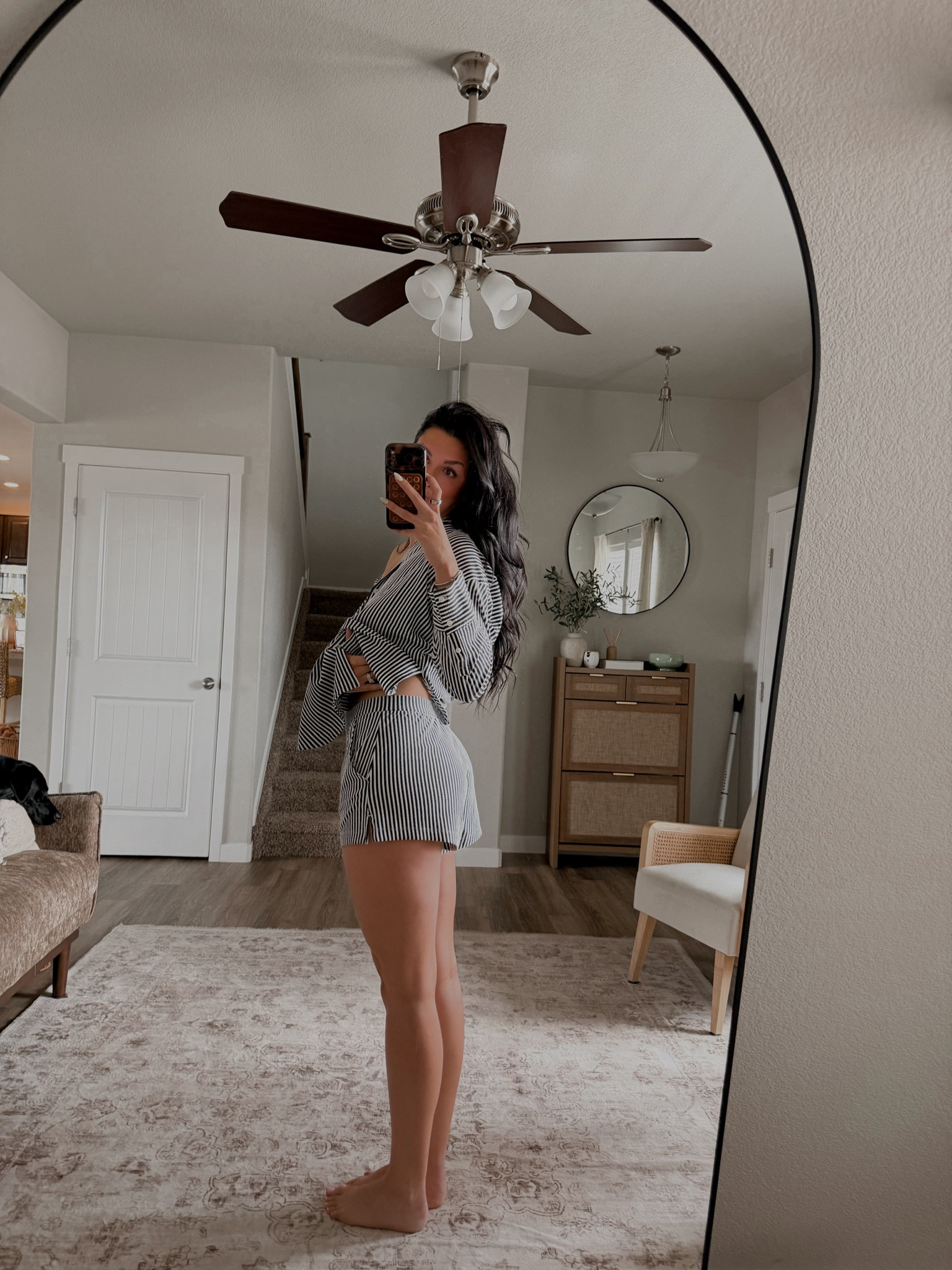 @abercrombie size medium in top and bottom! I’m 5’10 and the shorts are justttt long enough. Top is sadly sold out right now but will hopefully restock! 🤞🏼 

#LTKgrwm #LTKootd #LTKTall