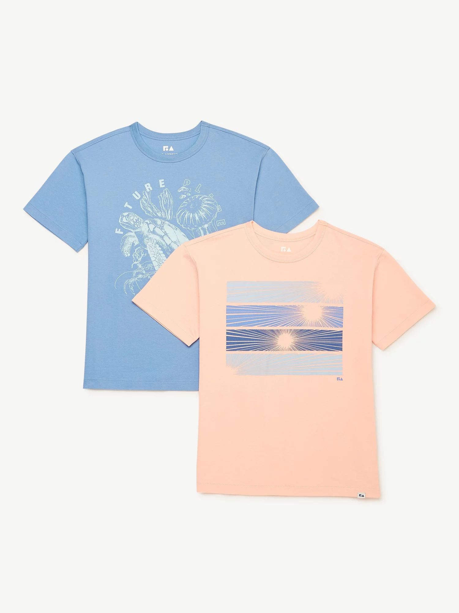 Free Assembly Boys Short Sleeve Graphic Tee, 2-Pack, Sizes 4-18 | Walmart (US)