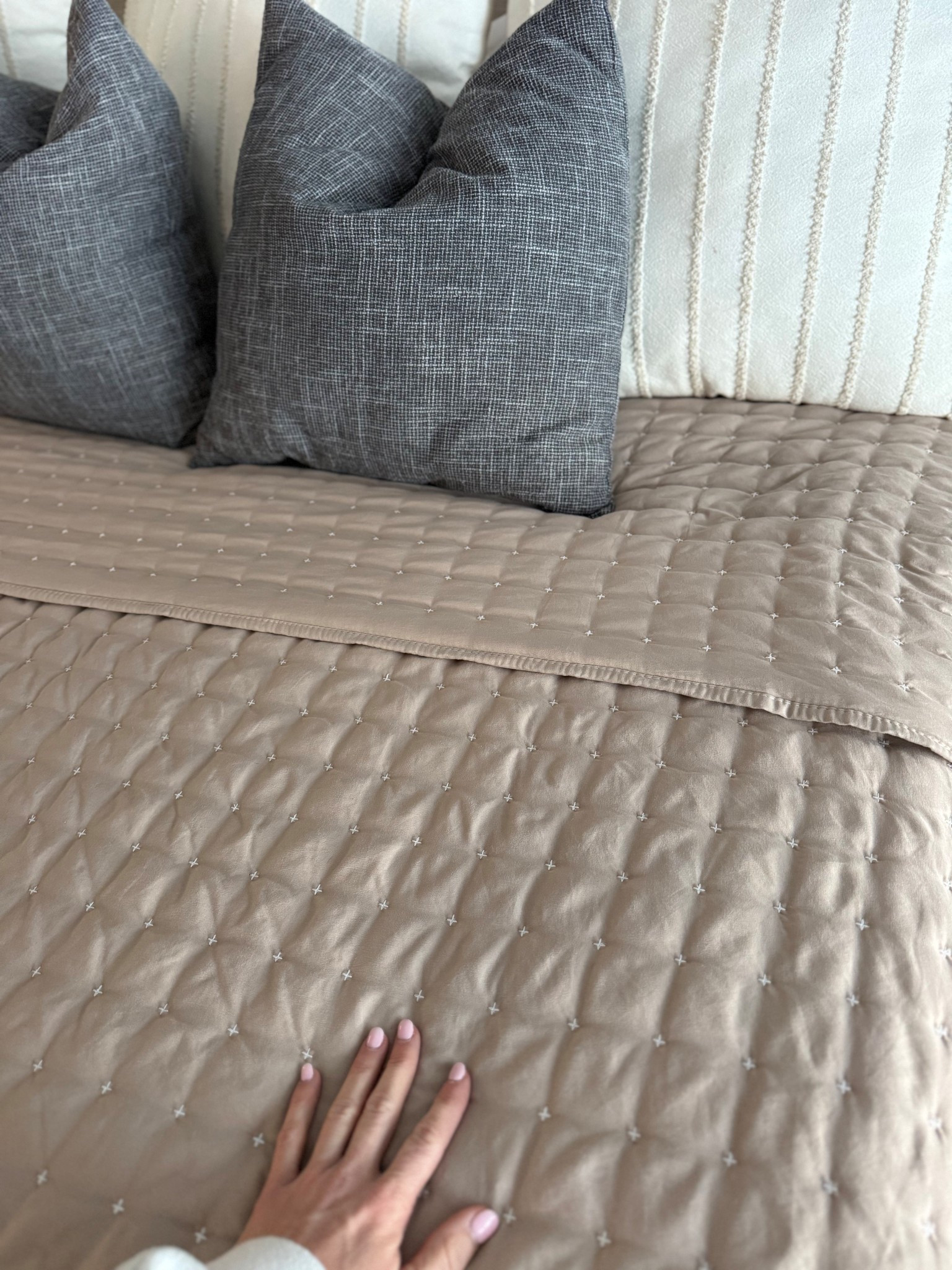 Our new quilt is everything and more I hoped! It’s soft and the color is perfect for our room. This is the Cali king in the color deep beige 

#LTKHome