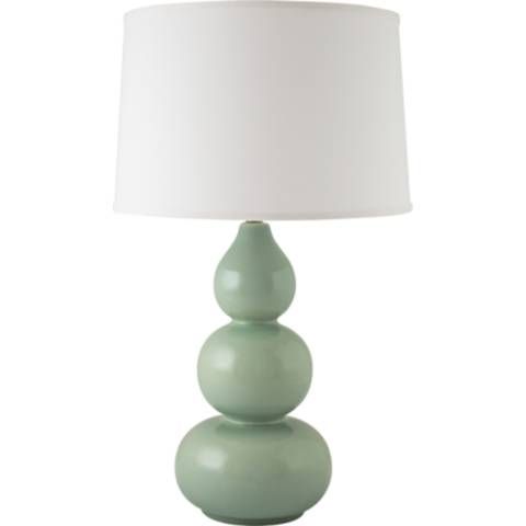RiverCeramic® Triple Gourd Gloss Wythe Blue Table Lamp | LampsPlus.com