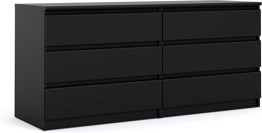 Tvilum 6 Drawer Double Dresser, Black | Amazon (US)