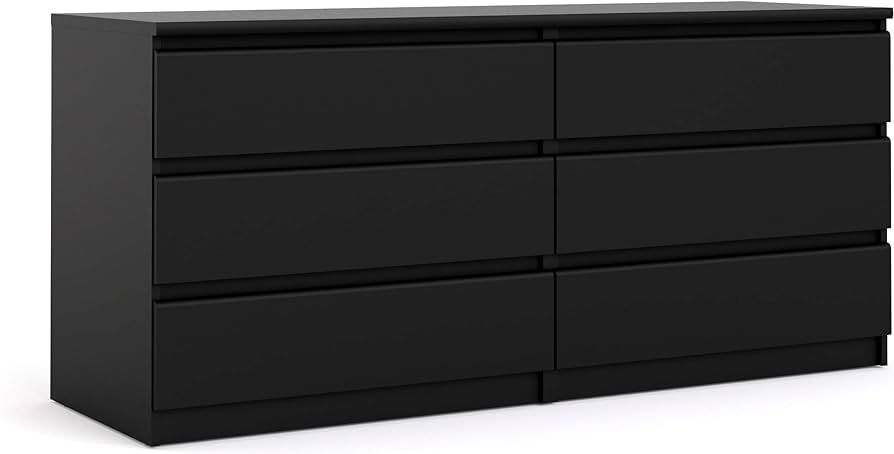 Tvilum 6 Drawer Double Dresser, Black | Amazon (US)