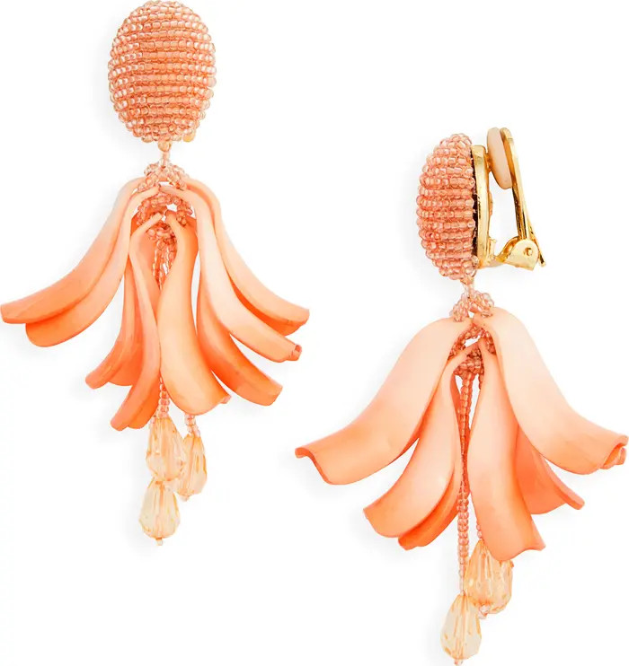 Impatiens Petal Dangle Clip-On Earrings | Nordstrom