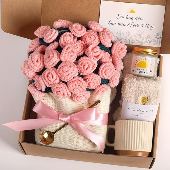 Care Package for Women, Self Care Gift, Mothers Day Gifts for Mom, Flower Bouquet Blanket, Thinki... | Amazon (US)