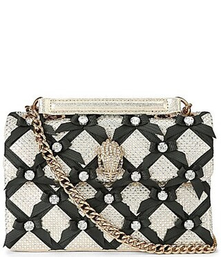 Kurt Geiger London Kensington Medium Bows Crossbody Shoulder Bag - Black white | Dillard's