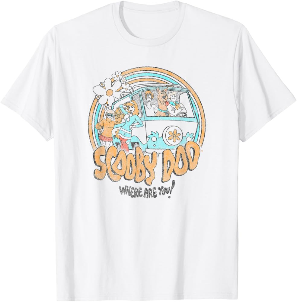 Scooby-Doo Vintage Floral Gang Poster T-Shirt Small | Amazon (US)