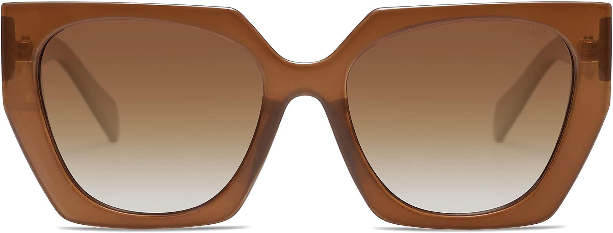 SOJOS Retro Polarized Oversized Sunglasses Womens Big Square Vintage Designer Sunnies | Amazon (US)