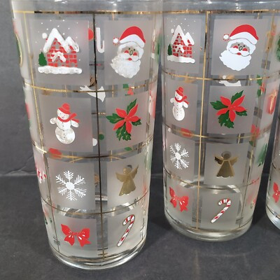 Vintage  Culver Christmas Potpourri  Highball Tumbler Glasses 22 K gold  | eBay | eBay US