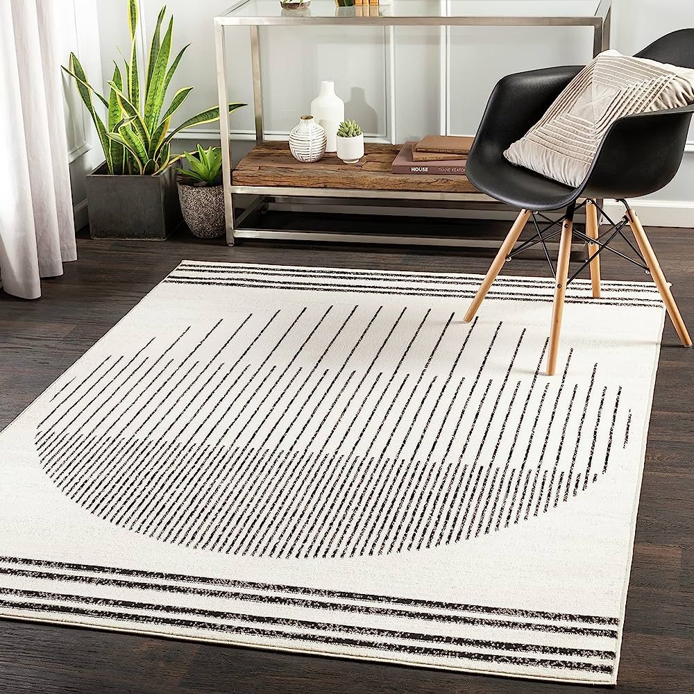 Artistic Weavers Penrod Modern Geometric Area Rug,5' x 7',Black/Ivory | Amazon (US)